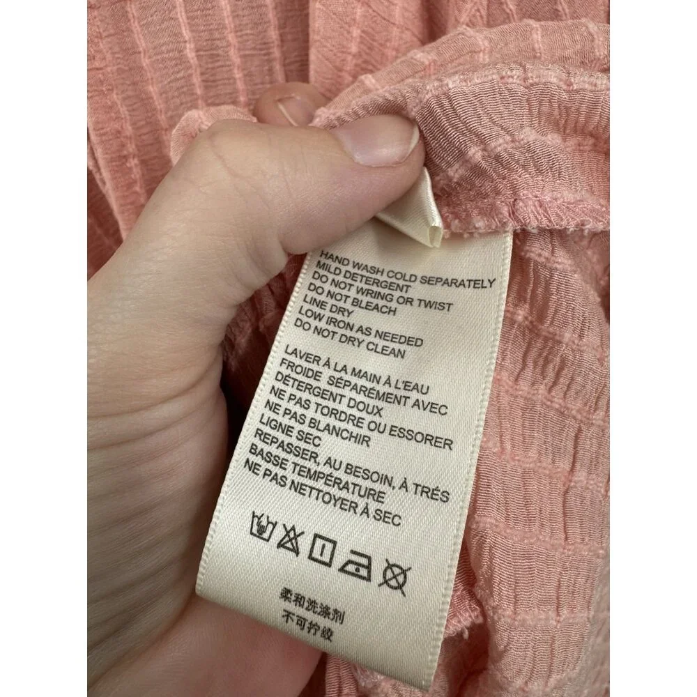 Free People Out Of Town Boho Peasant Swing Top Women L Pink Peasant Prairie - Picture 5 of 11